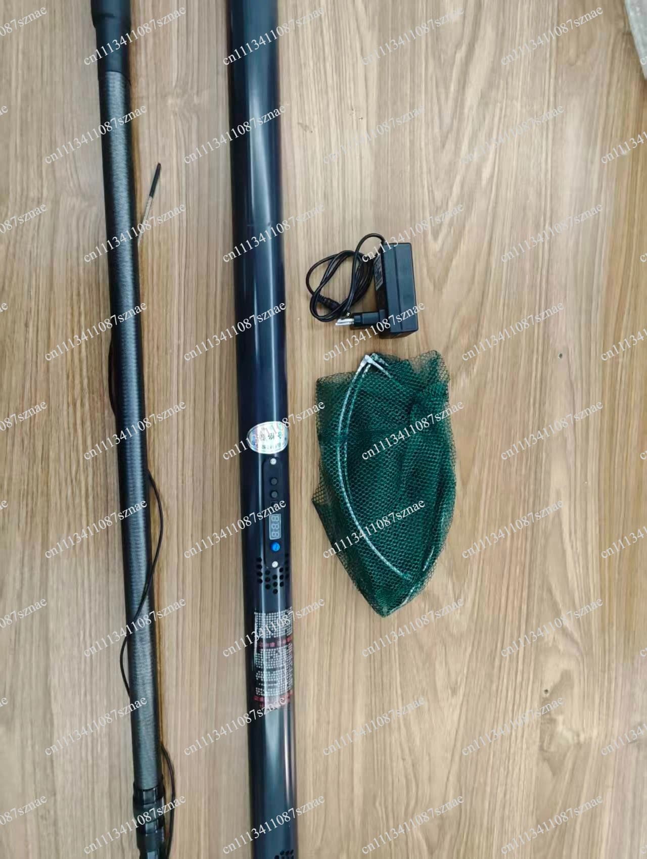 Rete da Pesca Elettrica Telescopica Automatica in Lega di Alluminio Ultra-leggera da 4,2 m 9000W, Strumento Pieghevole Manuale, Rete Elettrica per Pesci