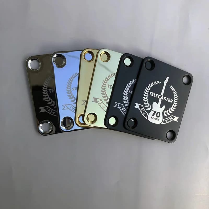 Piastra per manico per chitarra elettrica Edizione 70° anniversario Oro/Argento/Nero