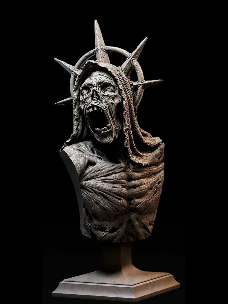 Kit modello in resina da 60 mm, miniatura, scheletro, busto della morte, non verniciato, scultura senza colore, 632