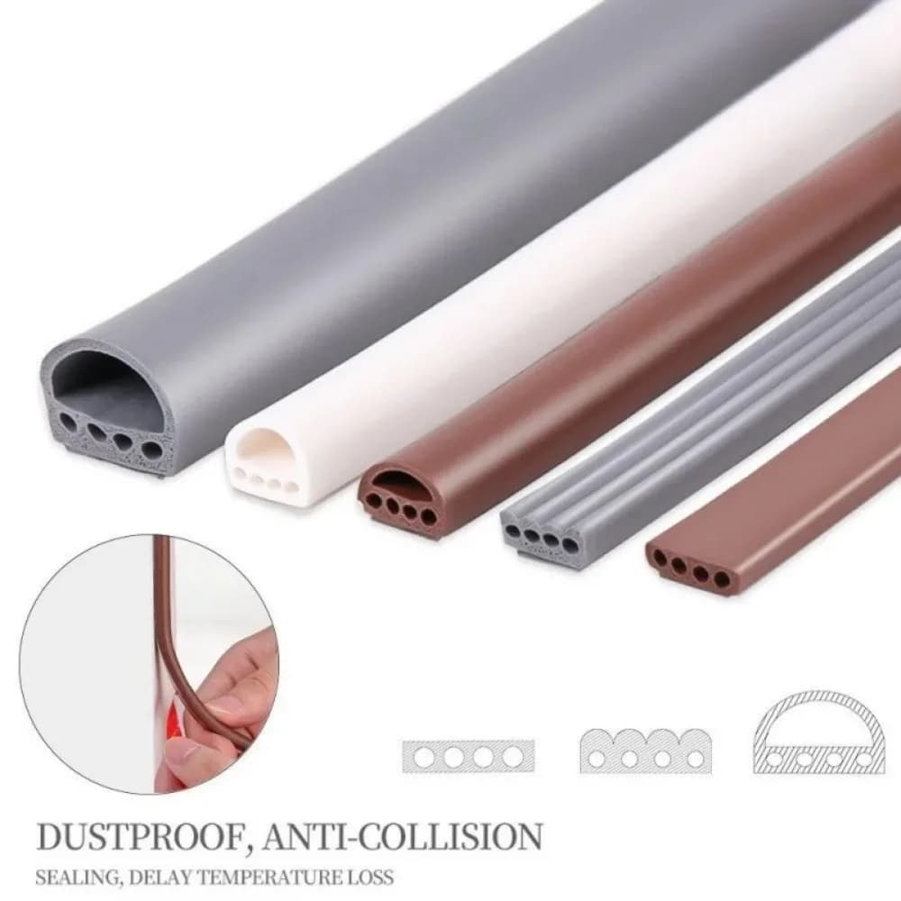 Striscia fonoassorbente sigillante autoadesiva per porte e finestre in silicone da 6 m. Striscia anticollisione e antivento per porte e finestre