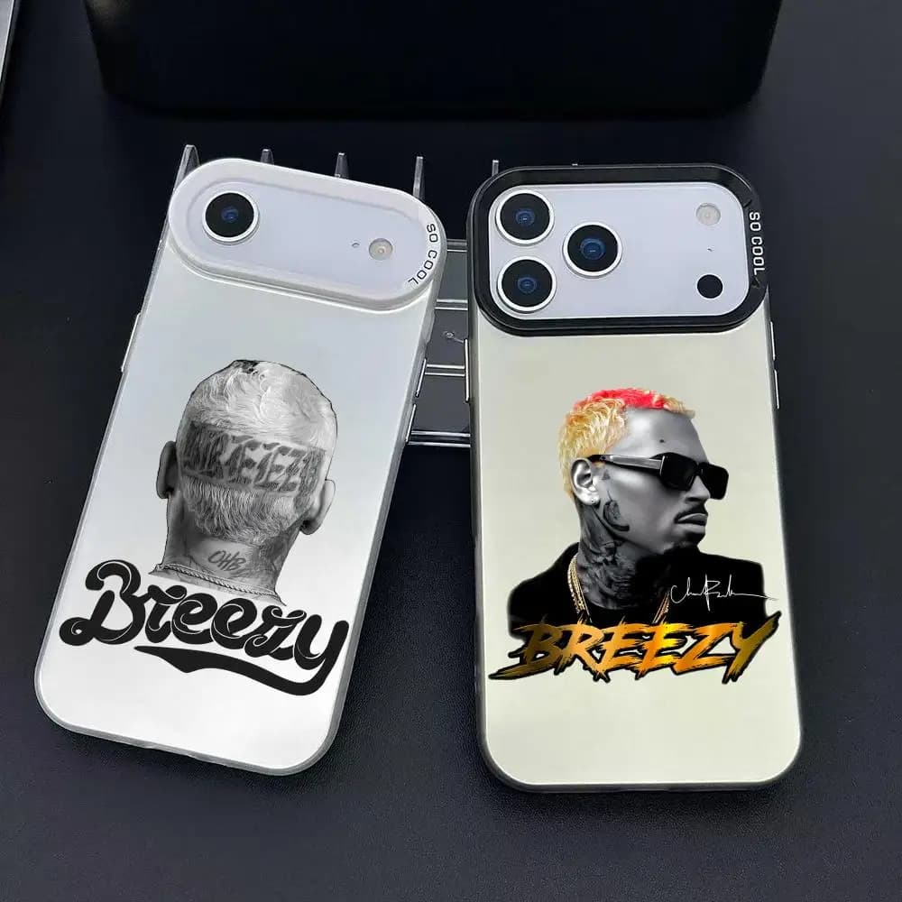 Rapper Singer C-chris Brown Phone Case For IPhone 17 16 15 14 13 12 11 Pro Max Air Colorful Matte Laser Aurora Phone Case