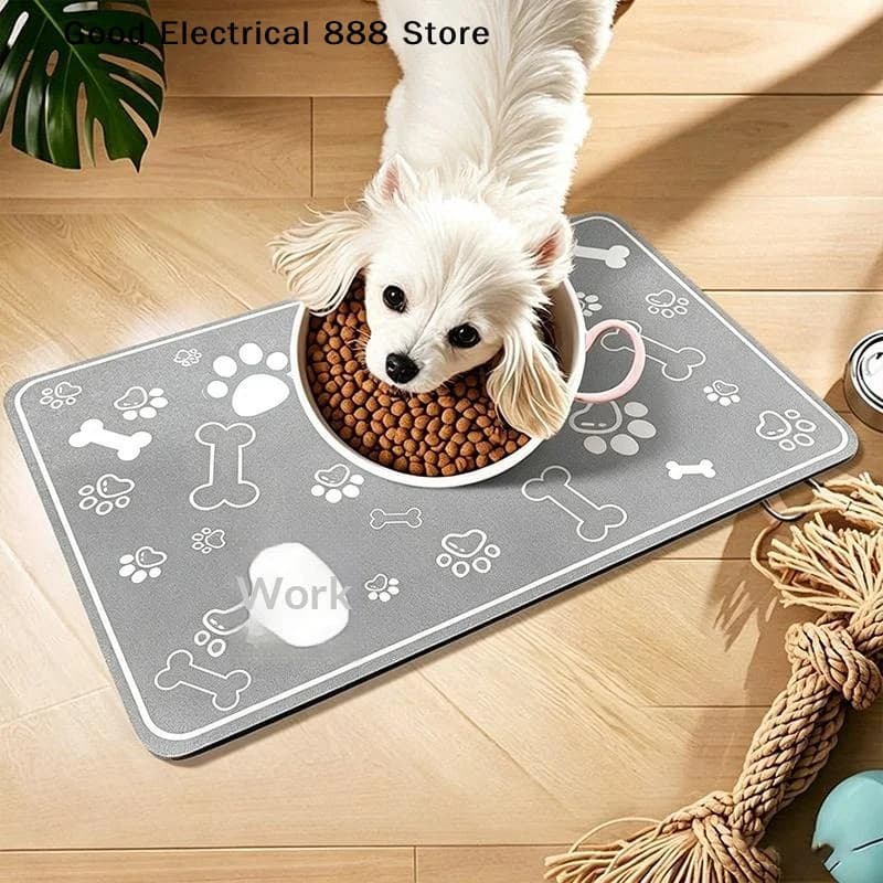 Pet Diatom Mud Feeding Mat Absorbent Mat Food and Water Bowls Cat And Dog Dining Mat Sleeping Mat Anti-slip Home Pet Supplies
