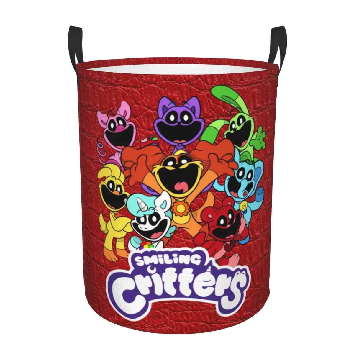 Custom Foldable Bedlinen Basket with Smiling Critters Logo, Foldable Clothes Basket for Kids Toys