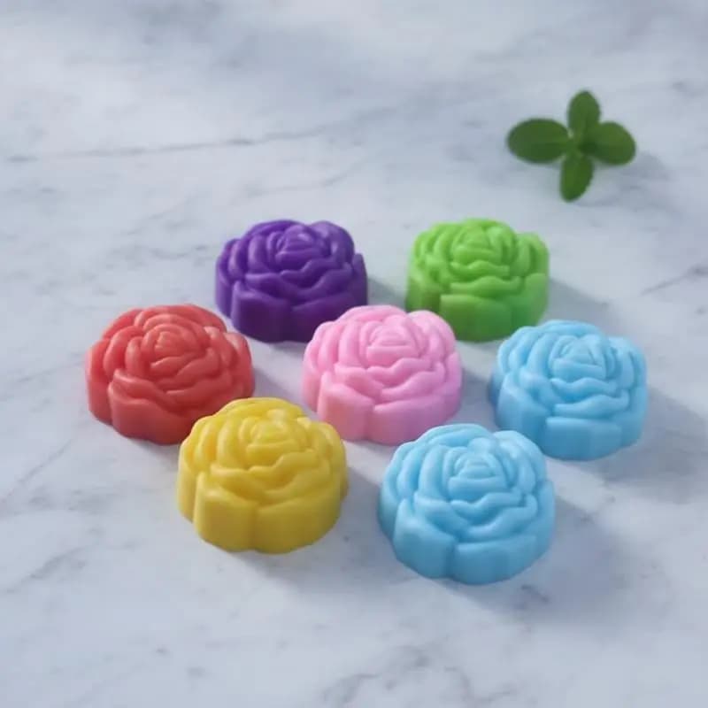 Flower Shaped Silicone Candle Mold Reusable DIY Handmade 3D Mould for Soap Plaster Resin Baking Cake Craft Making Lover