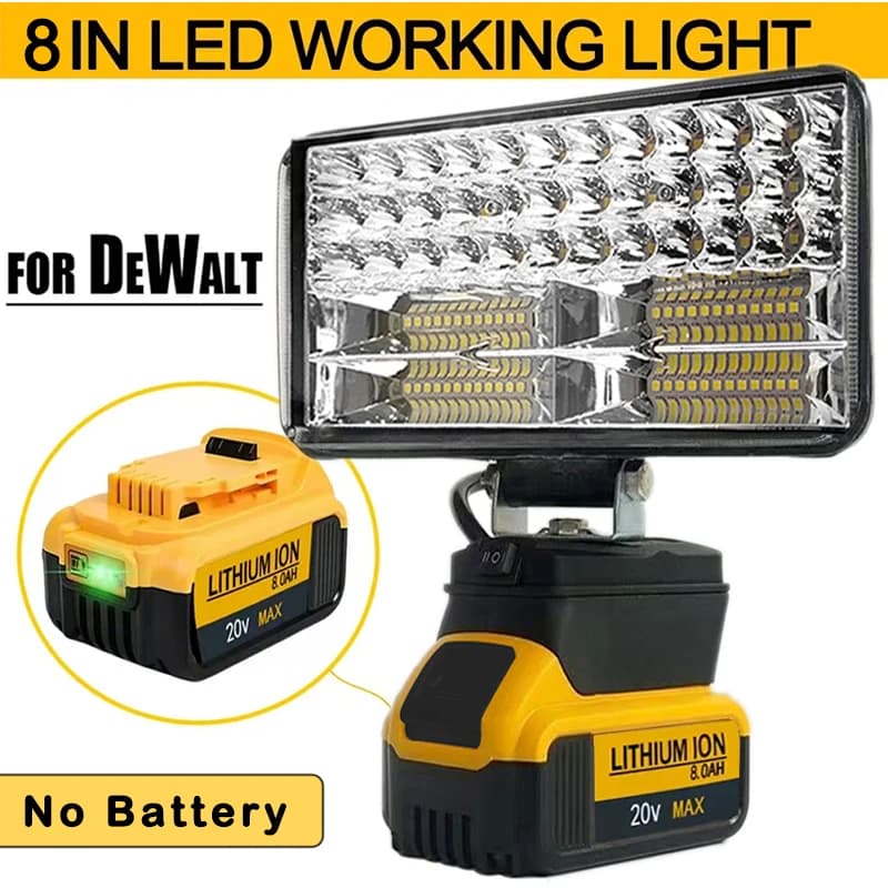 LED Light Portable 3/4/5/8 Inch, Wireless Headlight for Open Work, Fishing, Emergency Light Compatible with Dewalt Battery 18V