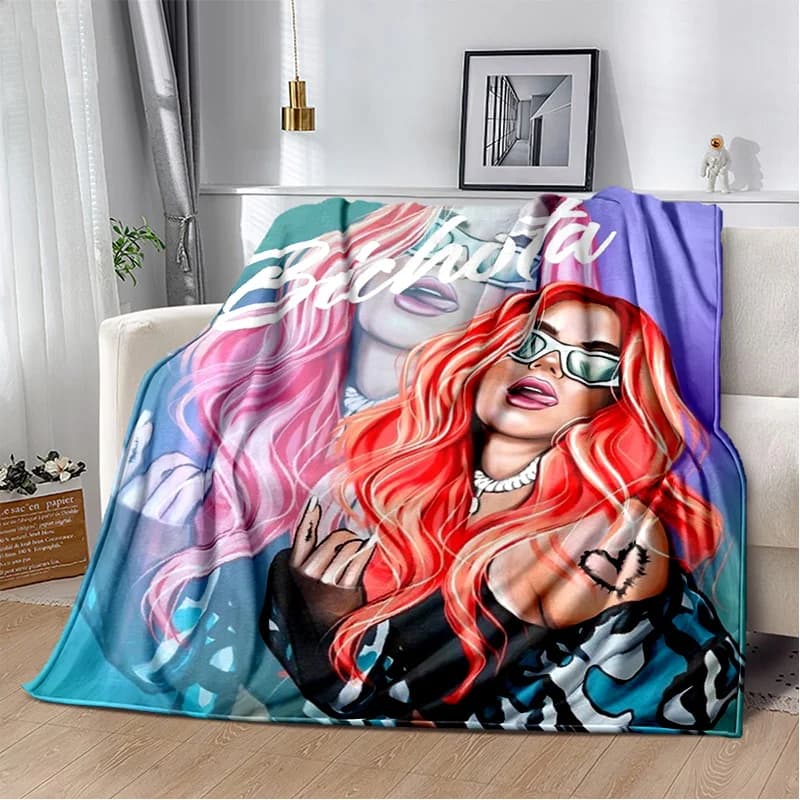 Printing Karol G Singer HD Blanket,Soft Throw Blanket for Home Bedroom Bed Sofa Picnic Travel Office Rest Cover Blanket Kids