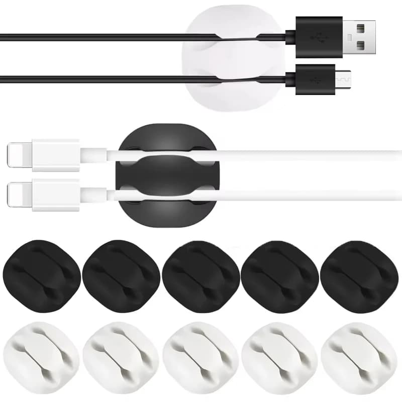 3pcs Cable Hub Clip Manager Round Fixing Wire Holder Clamp Car Dashboard Office Desk Organizer Self-Adhesive USB Charger Fixed