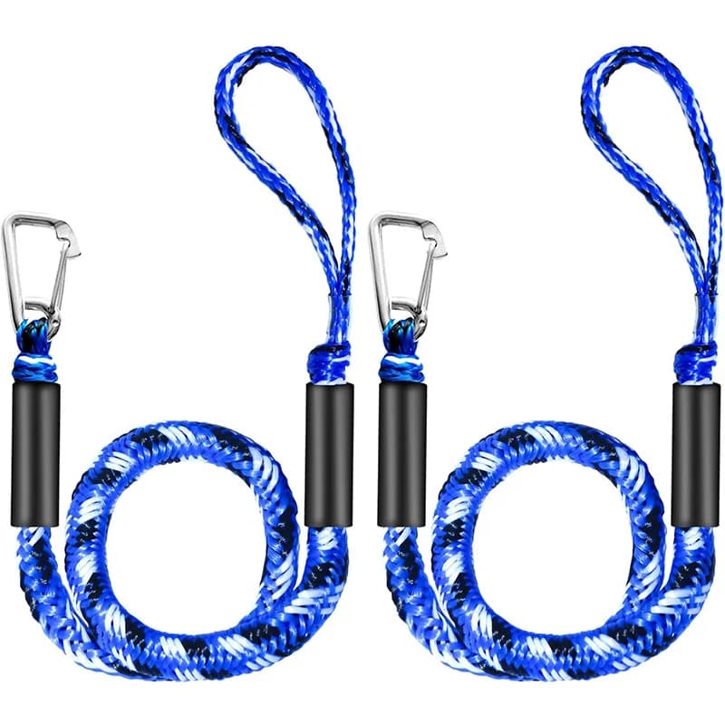 4FT Dock Line Elastic Mooring Rope Marine Anti-collision Rope with Stainless Hook Adjustable Anchor Boat Ropes Surfing Bungee