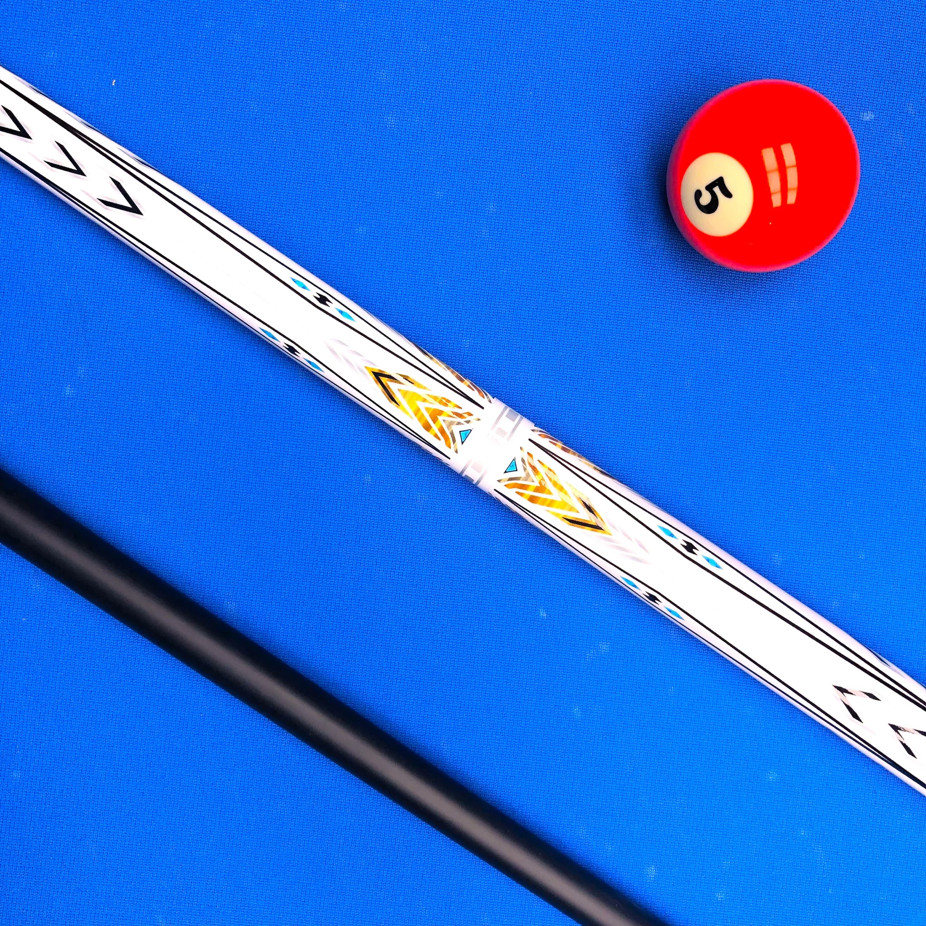 Stecca da Biliardo in Fibra di Vetro con Punta Arcobaleno da 13mm, Giunto 1/2 con Perno in Acciaio Inossidabile per Bassa Deflessione e Controllo di Precisione
