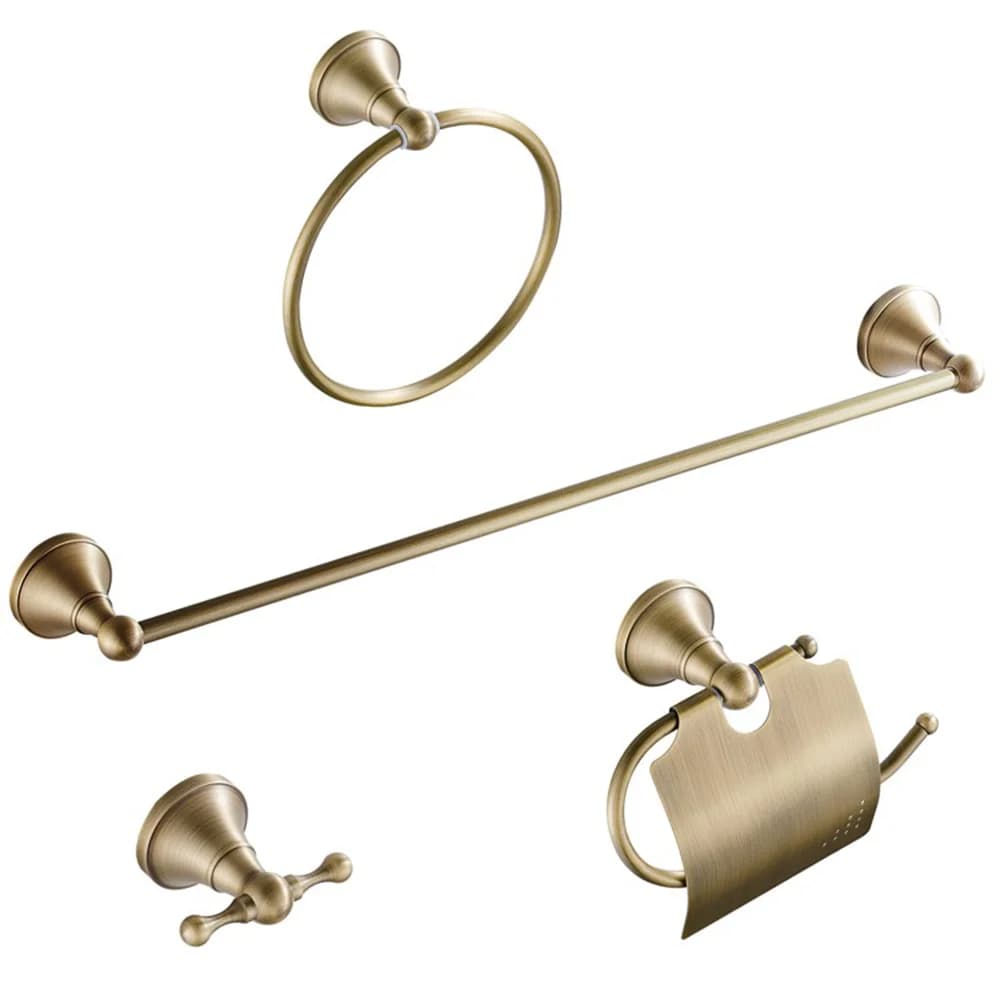 Telaio rotondo di colore antico, palo singolo, hardware per il bagno, ciondolo, porta carta igienica, anello per asciugamani, set di ganci per appendere i vestiti