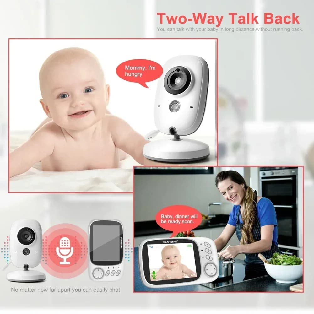 Baby Monitor VB603 Video wireless da 3,2 pollici con fotocamera Spedizione veloce Audio bidirezionale Visione notturna Sorveglianza Sicurezza Babysitter