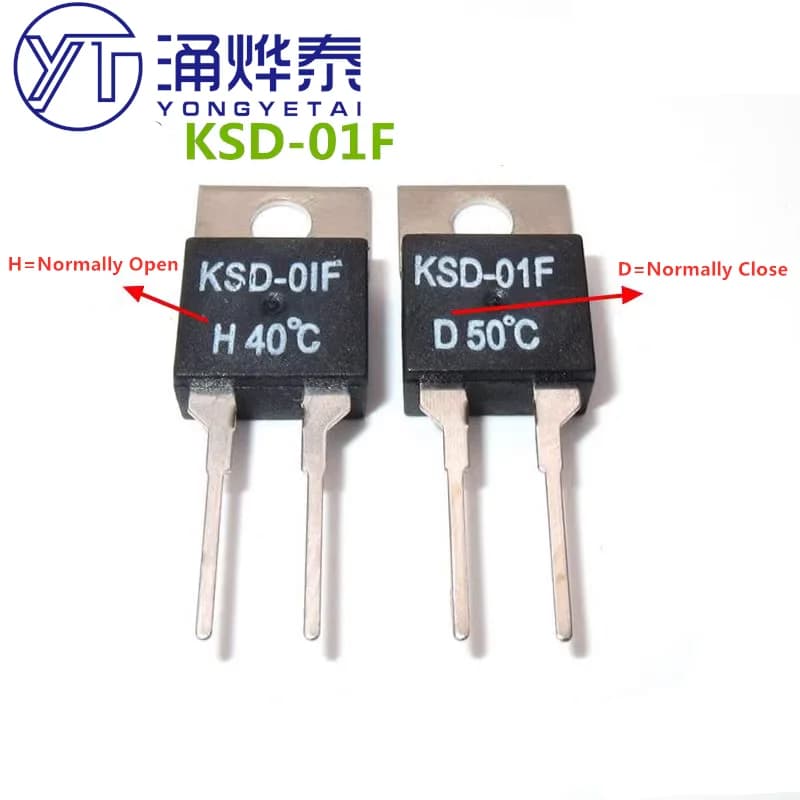 40 50 60 70 80 90 100 DegC NC Normally Closed NO Normally Open 1.5A Thermal Switch Temperature Sensor Thermostat KSD-01F JUC-31F