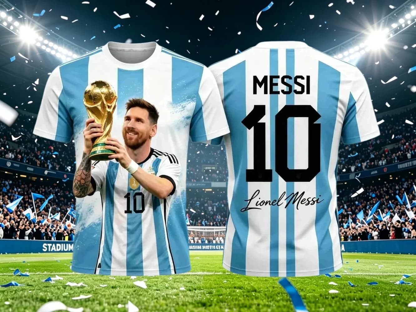 Summer New Messi Style 3D Printed Football Jersey Sports Short Sleeved T-shirt Loose and Comfortable Wearing Family Kids Tees