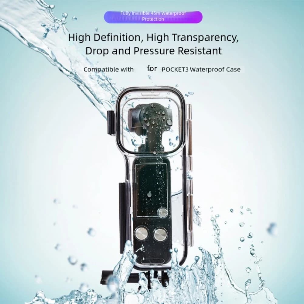 Waterproof DJI Pocket 3 Dive up to 45M with protection 18.4*7.5*5.8CM Waterproof Shell Sports Action Camera Part
