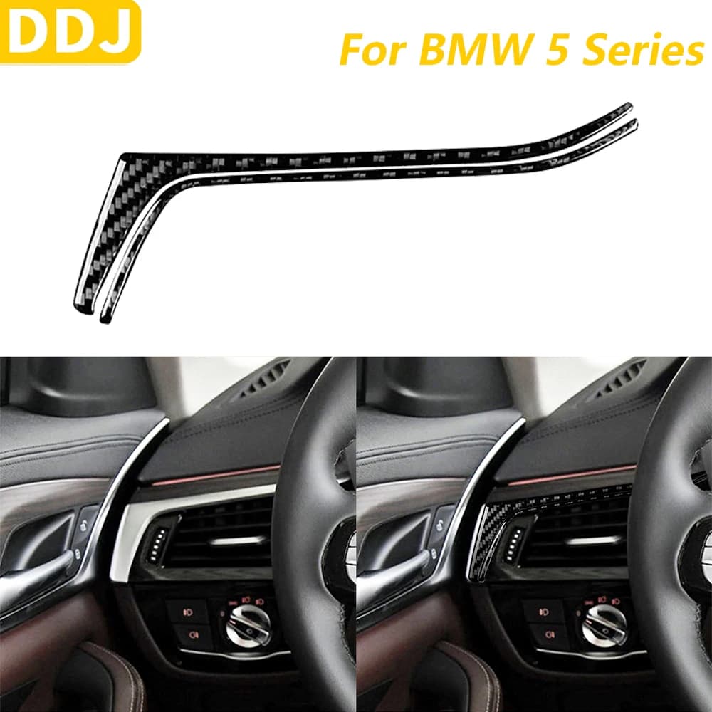 Per BMW Serie 5 G30 G31 G38 2017-2023 In Fibra di Carbonio Uscita Aria del Driver Principale Vent Trim Copertura Accessori Auto Adesivo Interno