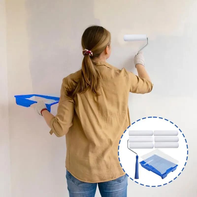 Paint Roller Tools Foam Applicator for Home Painting Rolling Tool Paint Stick Roller for Home Restructuring Handmade Works on Cabinets