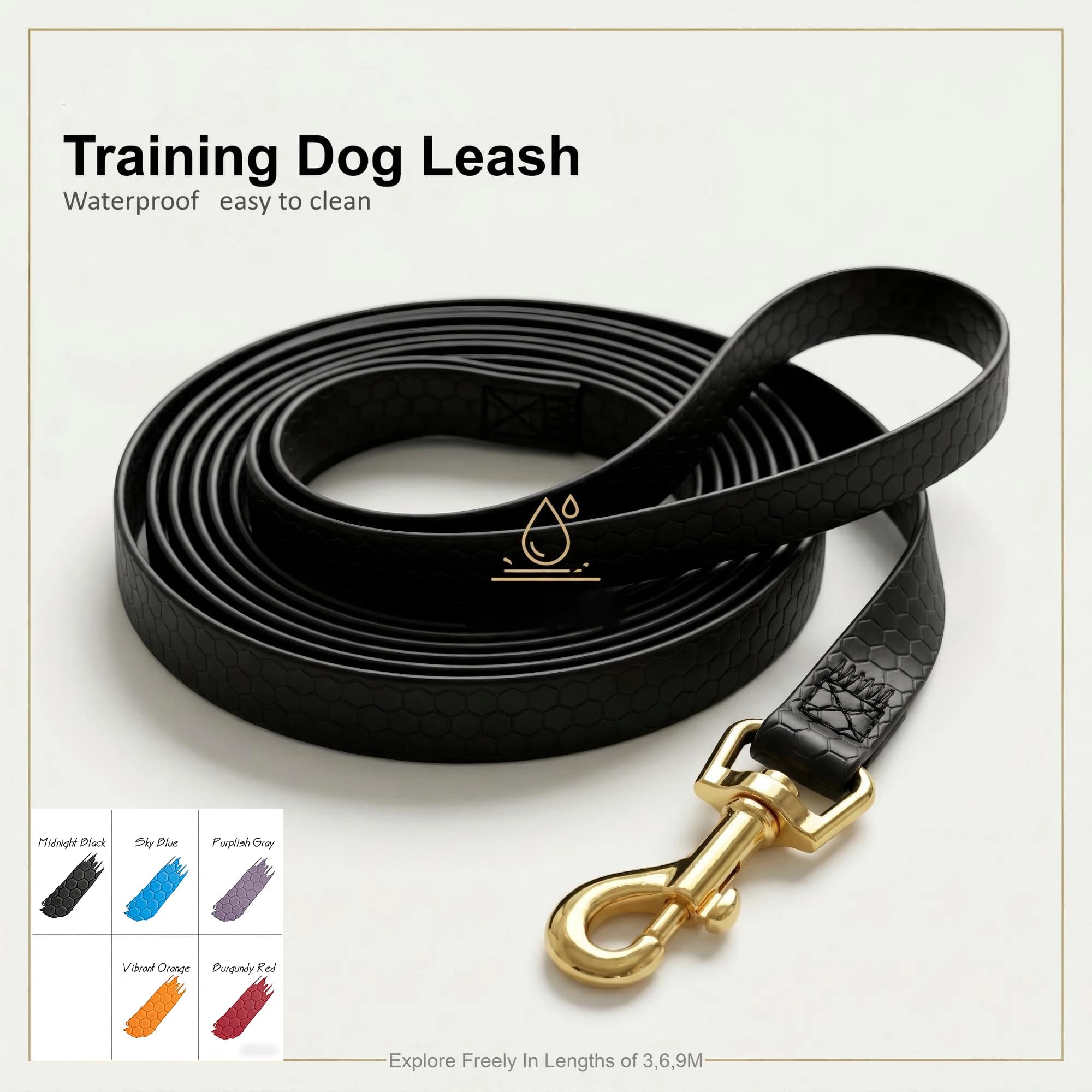 Guinzaglio Lungo per Cani 3M 6M 9M in PVC Impermeabile Facile da Pulire per Cani Piccoli Medi e Grandi Guinzagli per Passeggiate e Addestramento