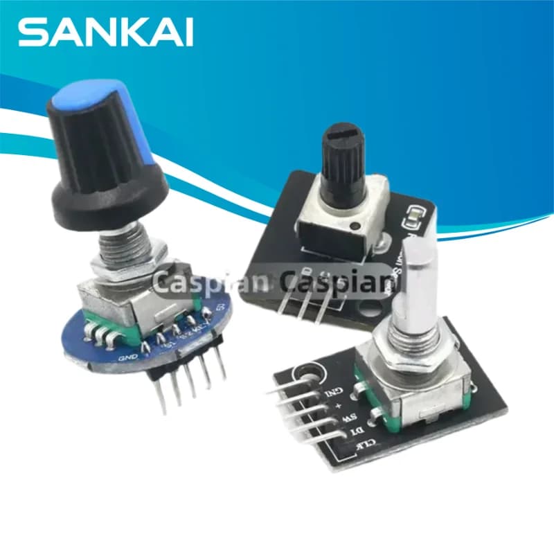 Arduino Compatible 360° Rotary Encoder Switch Module KY-040 with Pin Headers