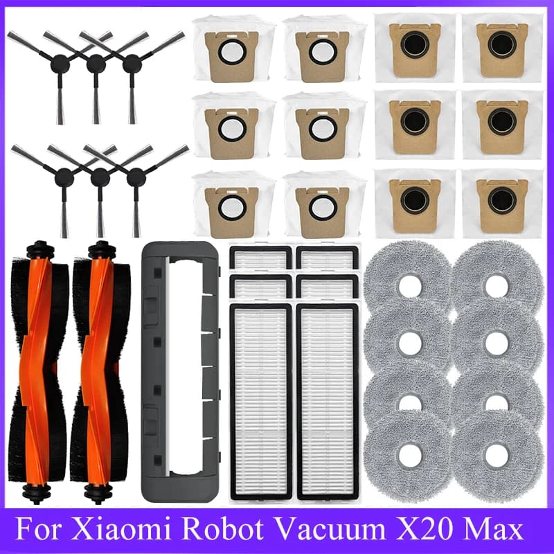 Per Xiaomi Robot Aspirapolvere X20 Max / D109GL Parti Spazzola Principale Spazzola Laterale Filtro Hepa Mop Panno Sacchetto per la Polvere Accessori di Ricambio