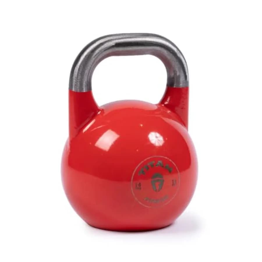 Kettlebell da Competizione in Acciaio Nero, Pezzo Unico con Marcature in KG, per Allenamento Completo del Corpo, Resistente e di Precisione
