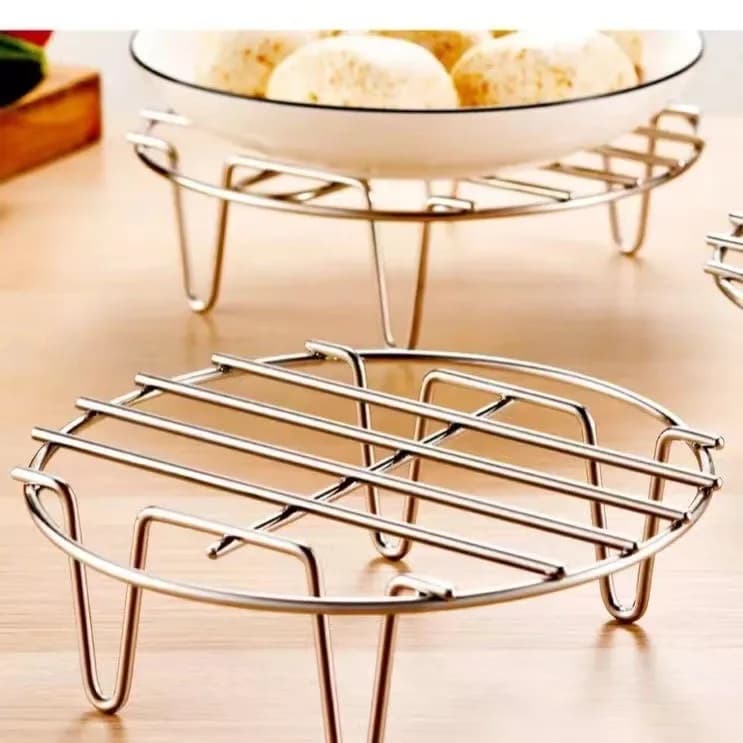 1 supporto per cottura a vapore in acciaio inossidabile, multiuso per forno e friggitrice ad aria, supporto per cottura a vapore per verdure - lavabile in lavastoviglie, supporto per cucina