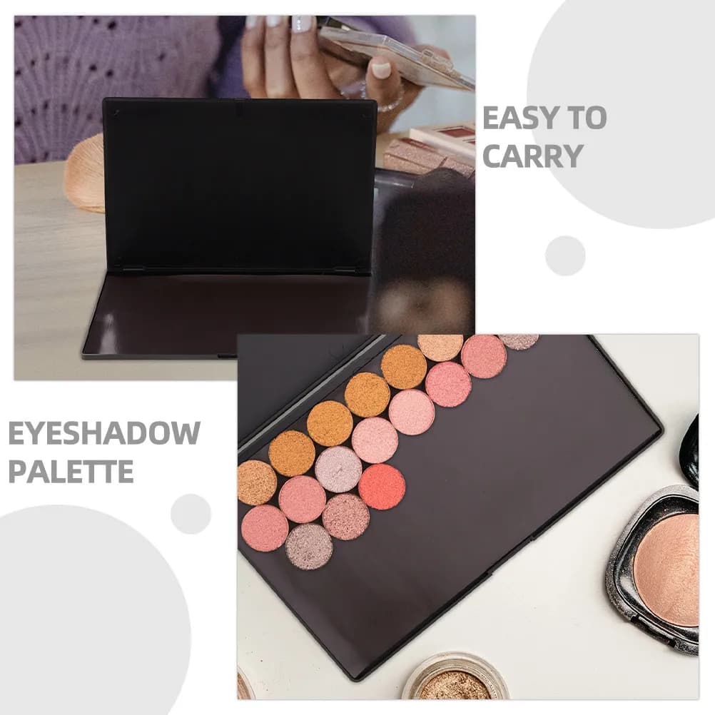 2 pz. Palette Magnetica Vuota per Ombretti, Vassoio Porta Trucchi 23x15cm e 15x10cm, Contenitore Portatile per Cosmetici Fai-da-te da Donna, Espositore Organizzatore