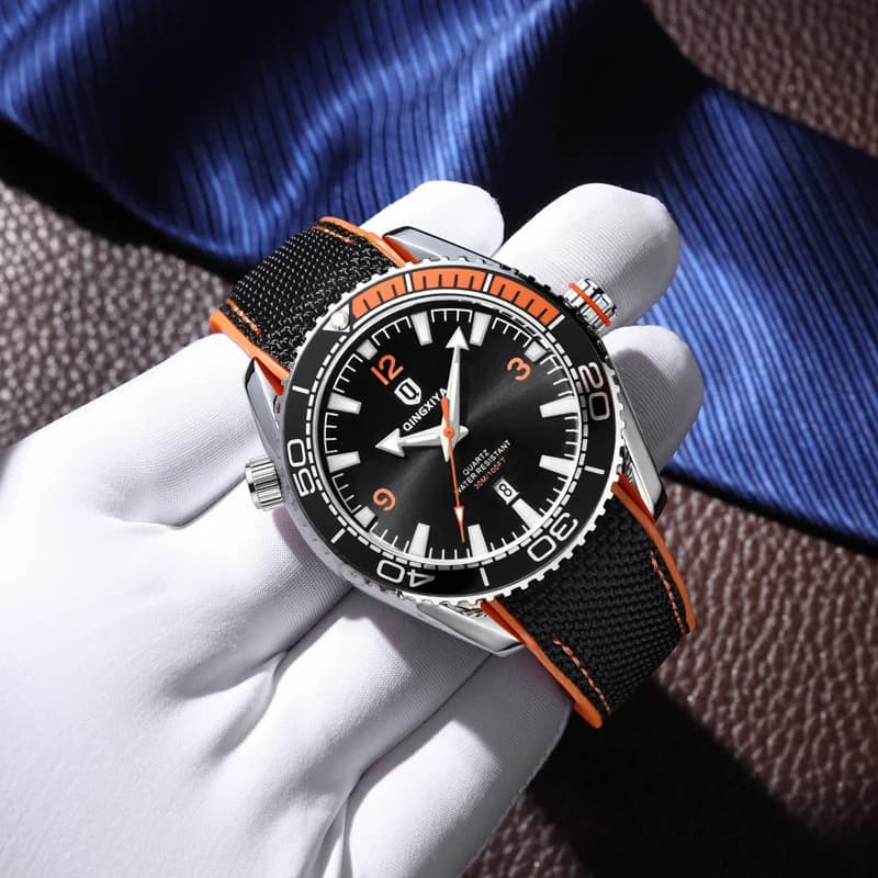 QINGXIYA Brand Sports Silicone Quartz Watch Strap For Men Waterproof Luminous Calendar Fashion Men Watches Relogio Masculine