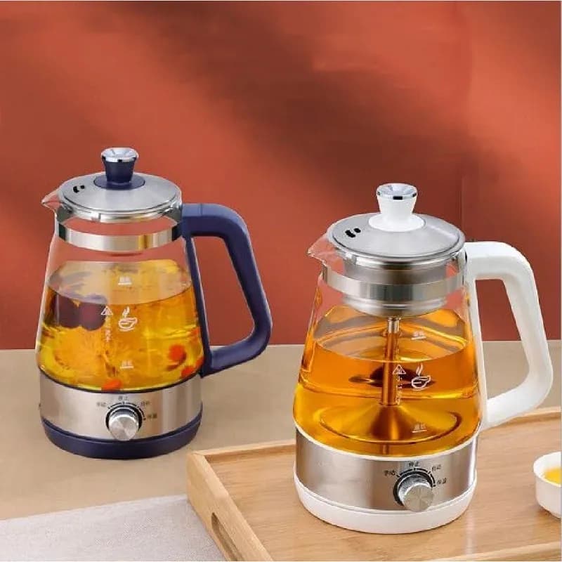 1000ml Mini Electric Teapot Office Glass Pu'er Steaming Teapot Portable Keep Warm Electric Kettle Multifunctional Tea Maker 600W