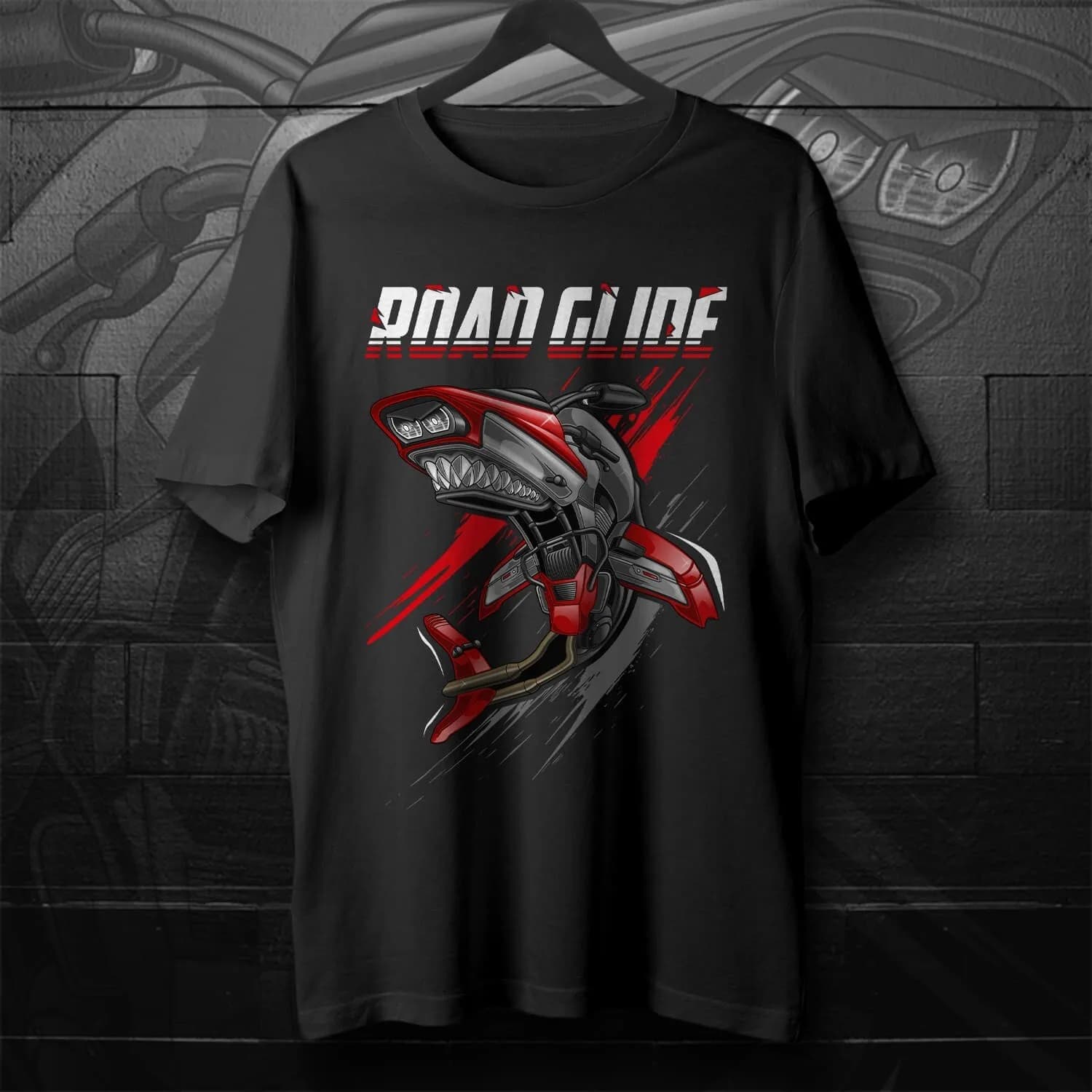 HD Road Glide Moto Shark Inspired T-shirt 100% cotone O-Collo Manica corta Estate Casual T-shirt da uomo Rider Streetwear