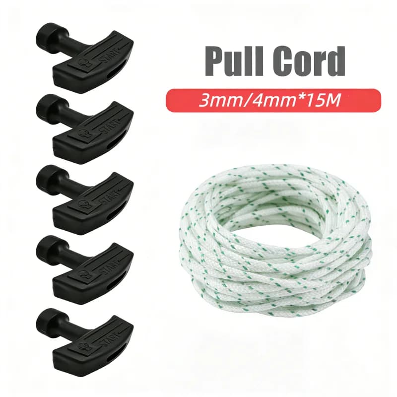 15 m LUSQI nylon tear starter with 1/5 lawn mower handles, chain saw, blower, engine spare parts