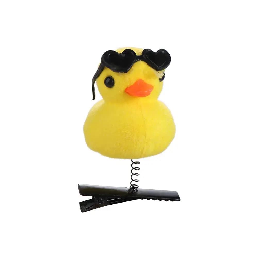 Hair clips with flower-shaped duck Bowknot Side springs with chicken in plush Berretto Funny duck clip for children/children