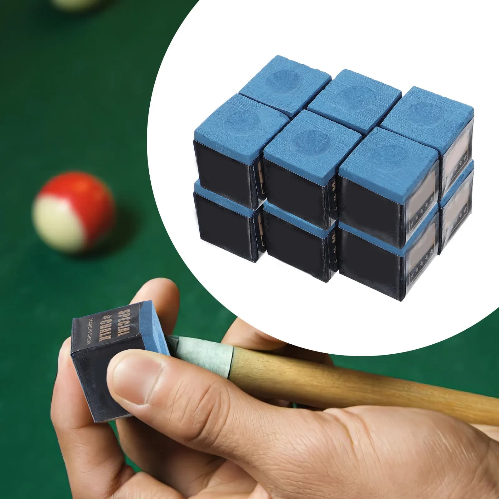 24 Pezzi di Gesso Premium per Stecche da Biliardo, Cubetti per Migliorare l'Aderenza e Prevenire lo Scivolamento della Stecca