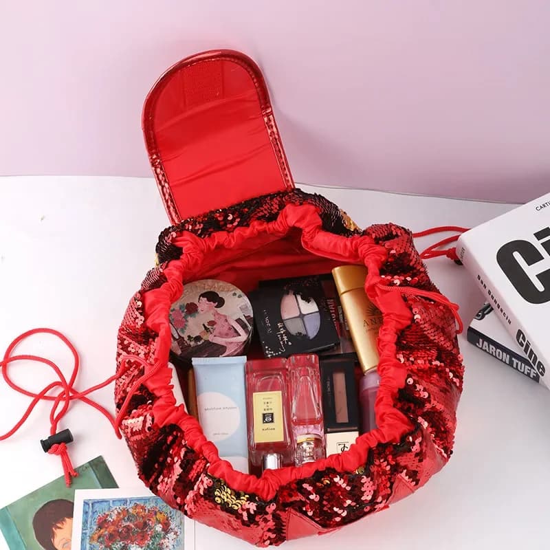 Portable Cosmetic Storage Bag, Women Makeup Organizer for Lipstick Eyeshadow Brushes Bathroom Storage Accessories