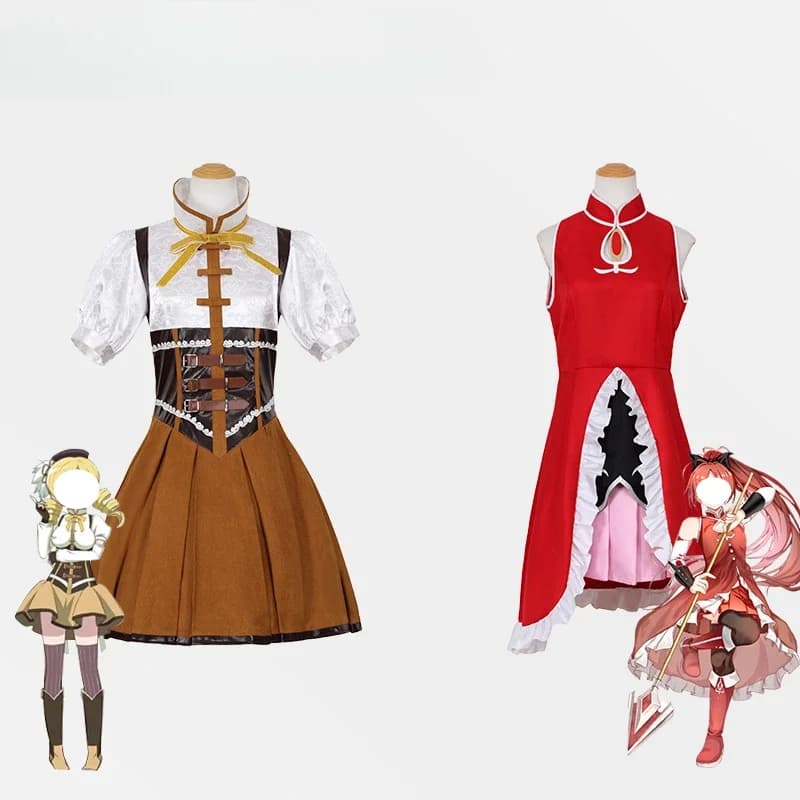 Costume cosplay Madoka per ragazza magica Sakura Kyoko Tomoe Mami Abiti da battaglia Anime Cos Abito da spettacolo per la festa di Halloween