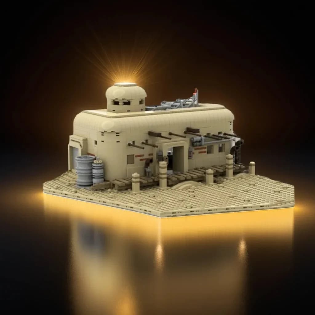 1119 Pezzi MOC Space Battle Mos Pelgo Cantina Modello Personalizzato Puzzle Architettonico Fai da Te Assemblaggio Esposizione Decorazione Casa Regalo da Collezione