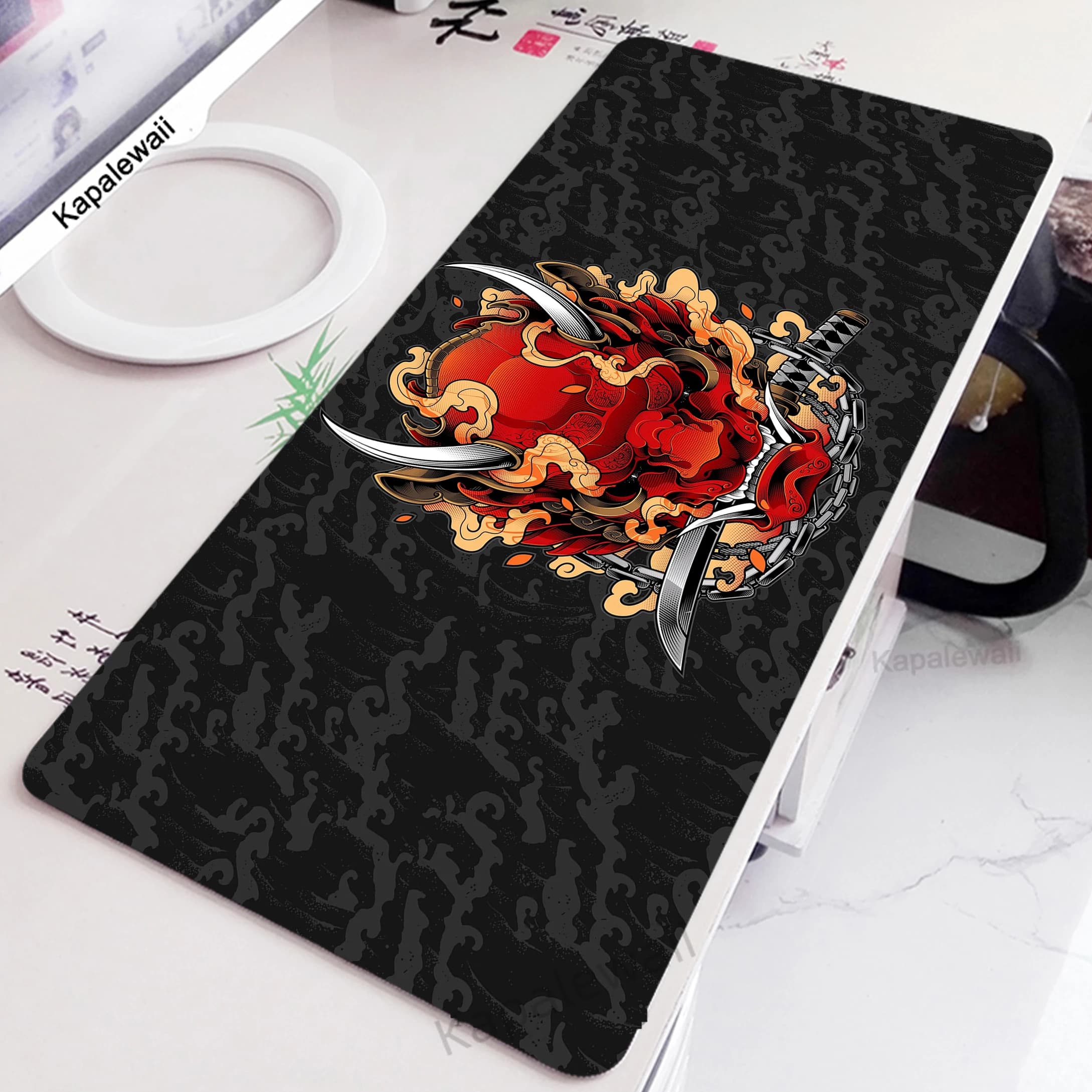 Gamer Mousepad tappetino per Mouse da gioco di grandi dimensioni tappetini per tastiera per Computer tappetino per Mouse in gomma ONI tappetino per Mouse con bordo di bloccaggio 900x400mm tappetino da scrivania XXXL