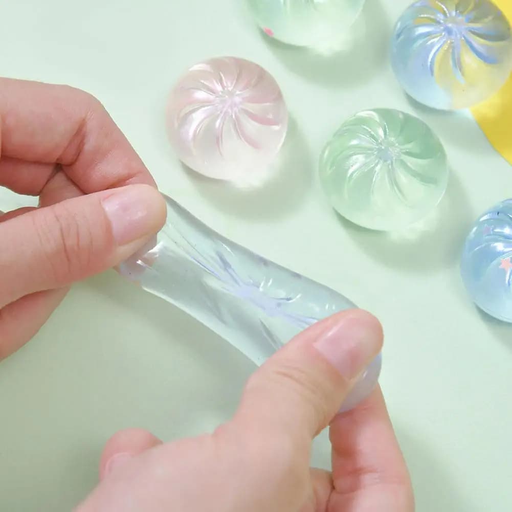 Palline Antistress a Forma di Raviolo, Giocattolo Sensoriale con Glitter Simulati, Baozi in Cristallo, Giocattoli per Decompressione a Lenta Rilascio