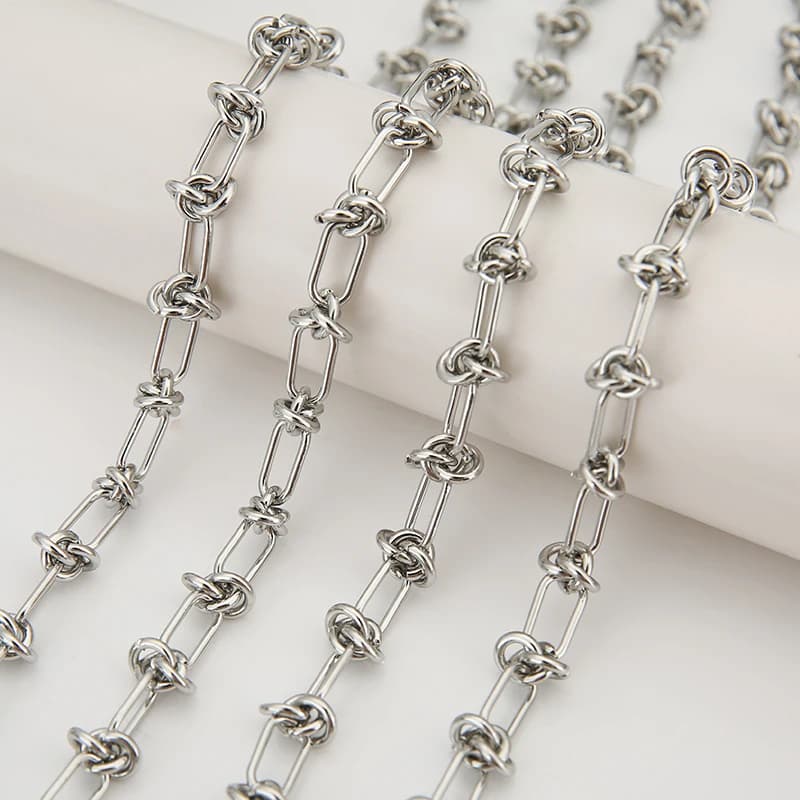 Catena grande con nodo in acciaio inossidabile da 1 metro per catena grande spessa fatta a mano Gioielli fai-da-te Creazione di braccialetti Collana Catena di gioielli