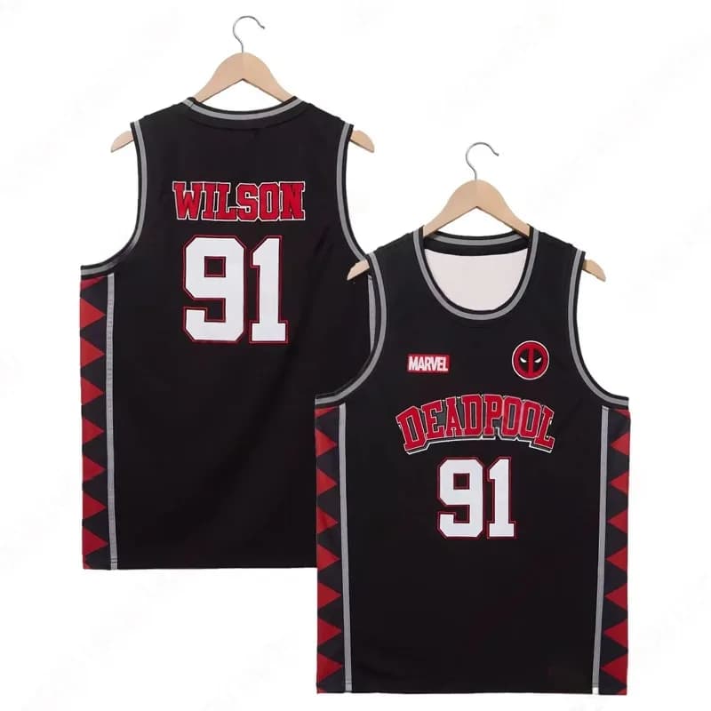 Gilet da basket Marvel Deadpool Wade Wilson, maglietta ad asciugatura rapida per esterni, gilet estivo classico, sportivo casual