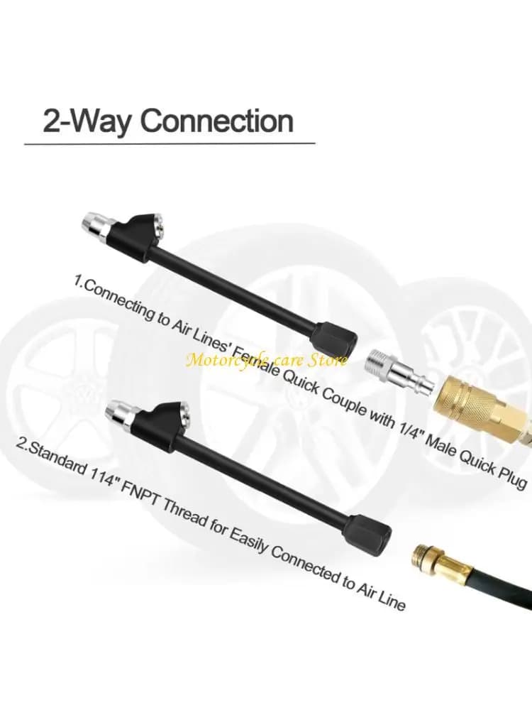 U75F Inflazione a doppia testa inflazione mandrino Air Chuck Adattatore pressione Adattatore Air Chuck Tire Flar per per