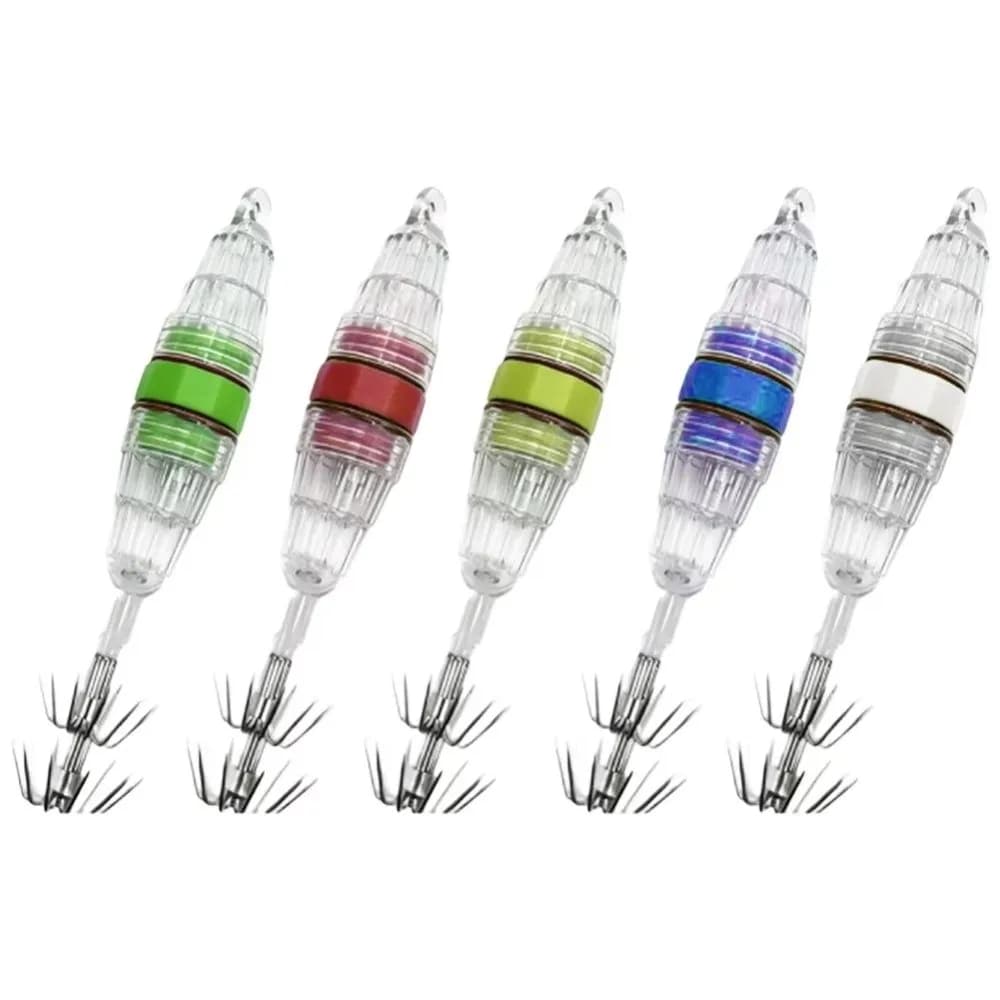 10cm Length LED Fishing Light 8g Weight Squid Hook Design Squid Fishing Lure Bait Light Function Built-In LED