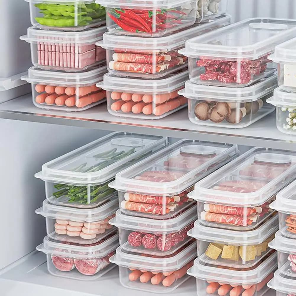 Contenitore per la preparazione dei pasti Scatola per la conservazione degli alimenti senza Bpa con scomparti multipli per frutta e verdura per frigorifero per cucina