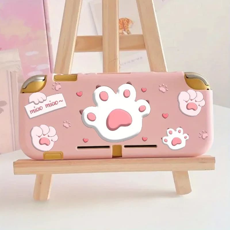 Custodia protettiva per zampa di gatto dei cartoni animati per Nintendo Switch Lite custodia protettiva per Console di gioco con impugnatura integrata in TPU morbido Anti-goccia
