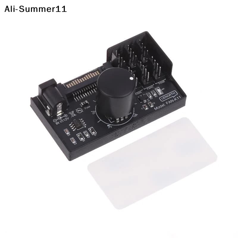【Jr2】1 Pezzo Regolatore di Velocità Ventole PWM a 4/6 Vie con Alimentazione SATA DC, Regolatore Ventole a 4 Pin per Server NAS, Controllo HUB Ventole