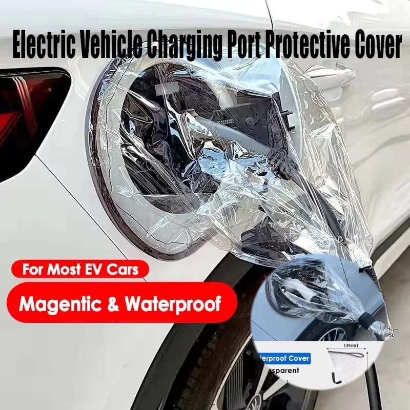 EV Charger Port Rainproof Protector Cover, Magnetic Electric Car Charger Plug Cover, Outdoor Waterproof Durable, Transparent
