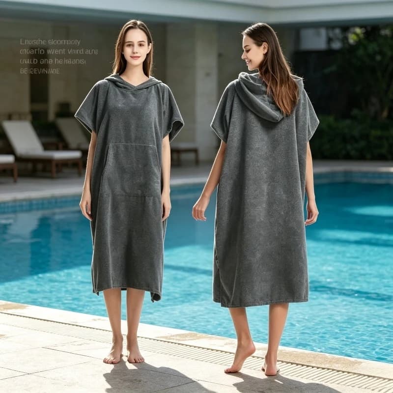 Ultra Fine Fiber Hooded Cape Towel for Quick Drying Diving Swimming Beach Surfing Bathrobe Changing
