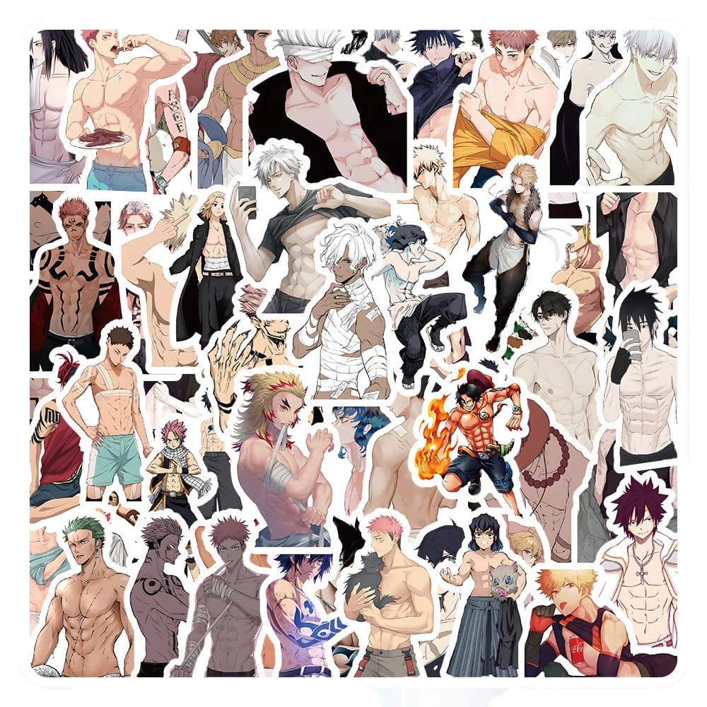 10/30/60PCS Anime Nudo Muscolo Man Adesivi Decorazione Valigia Laptop Scrapbooking Telefono Cancelleria Giappone Manga Giocattolo Del Capretto adesivo