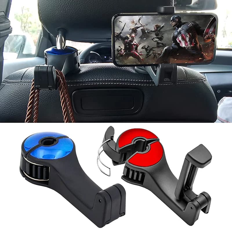 Supporto Universale Multifunzionale per Telefono da Auto, Gancio Creativo per Poggiatesta Sedile Posteriore con Chiusura a Fibbia, Supporto per Telefono da Auto