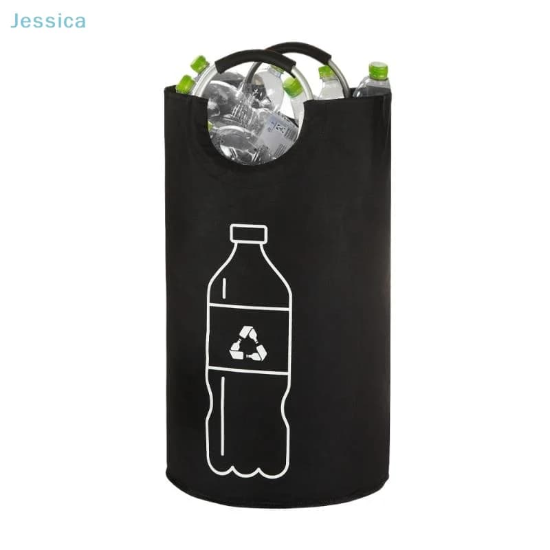 ♥ Recyclable bottle bag with aluminum handle in Oxford fabric, linen basket, folding bag for storage and recycling