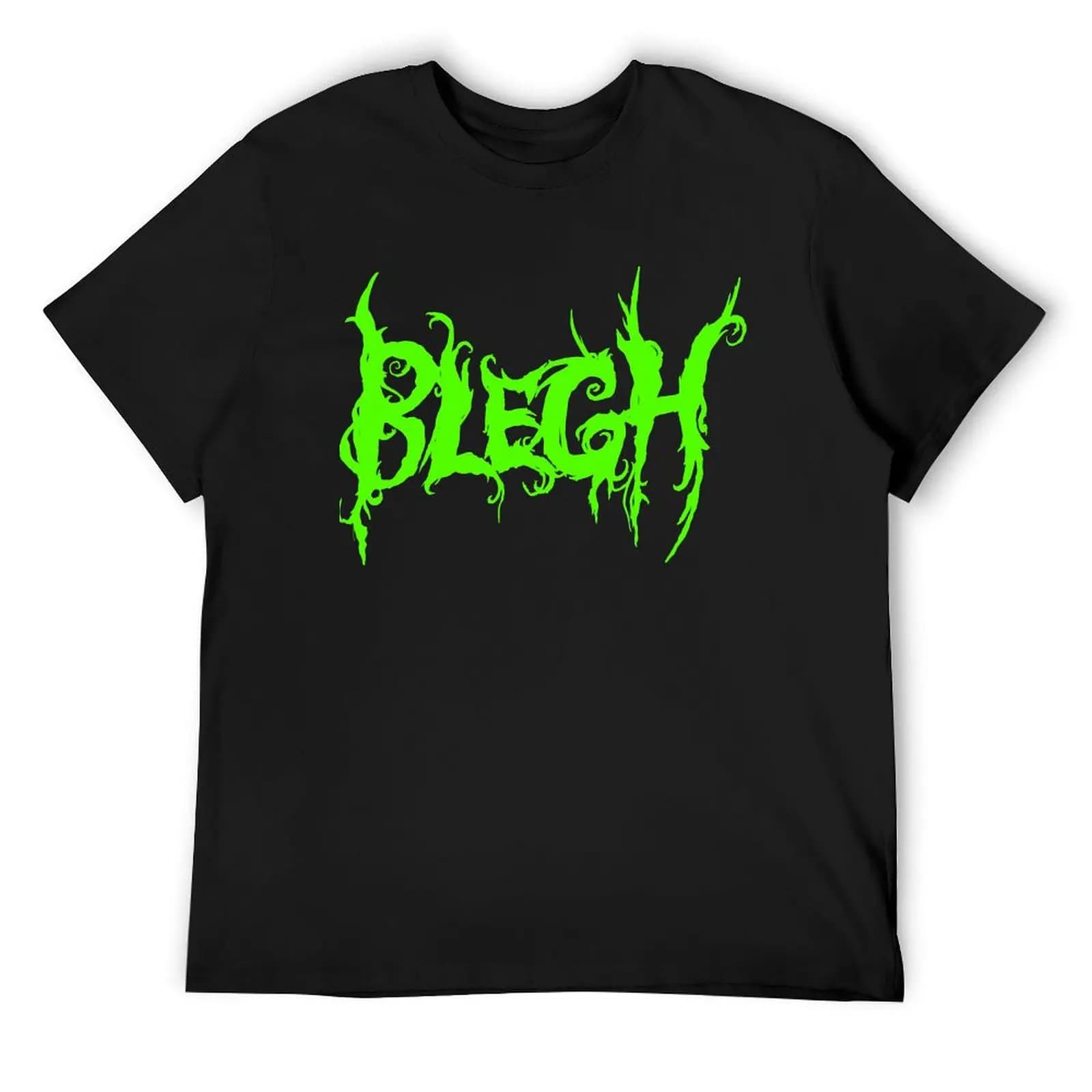 Neon Green Blegh su T-shirt nera tinta unita vestiti kawaii sublime magliette vintage taglie forti abbigliamento uomo